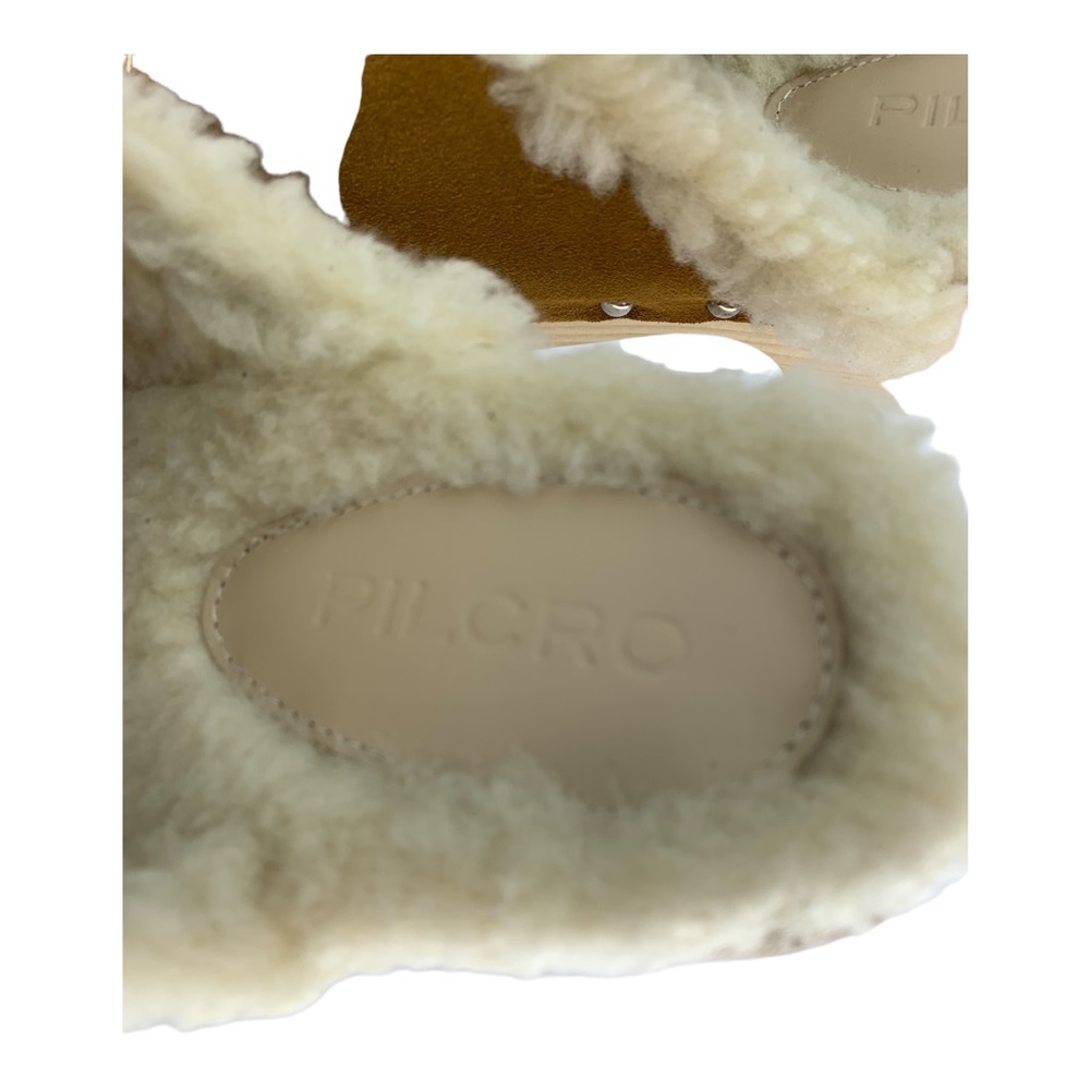 NIB ANTHROPOLOGIE PICRO WOVEN SHEARLING-LINED CLOGS (TAN SUEDE) SIZE… - Picture 8 of 11